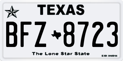 TX license plate BFZ8723