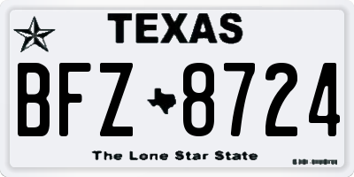 TX license plate BFZ8724