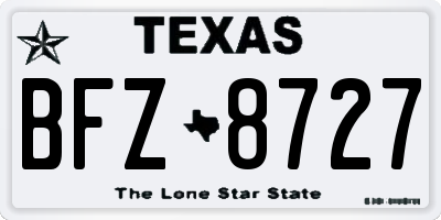 TX license plate BFZ8727