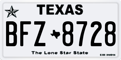 TX license plate BFZ8728