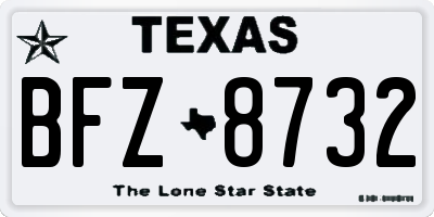 TX license plate BFZ8732