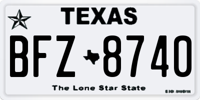 TX license plate BFZ8740