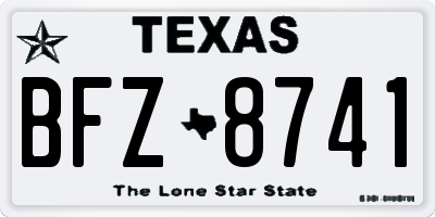 TX license plate BFZ8741