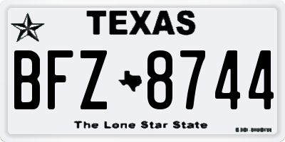 TX license plate BFZ8744