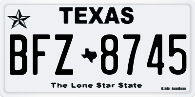 TX license plate BFZ8745
