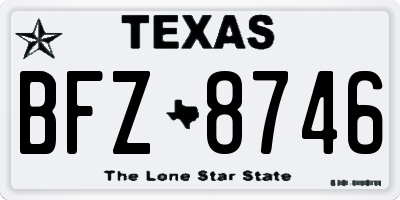 TX license plate BFZ8746
