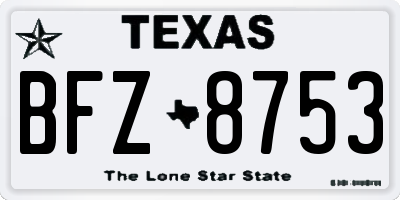 TX license plate BFZ8753