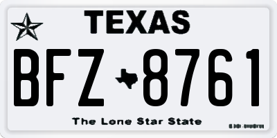 TX license plate BFZ8761