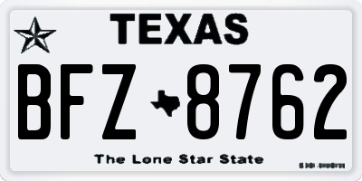 TX license plate BFZ8762