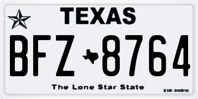 TX license plate BFZ8764