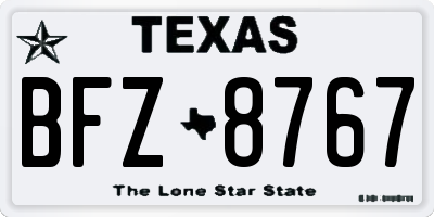 TX license plate BFZ8767