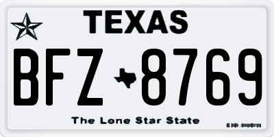 TX license plate BFZ8769