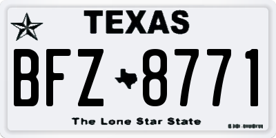 TX license plate BFZ8771