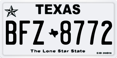 TX license plate BFZ8772