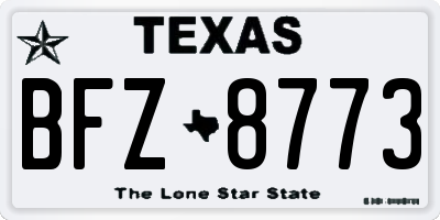 TX license plate BFZ8773