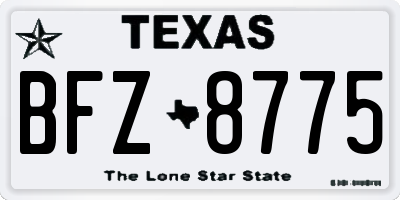 TX license plate BFZ8775