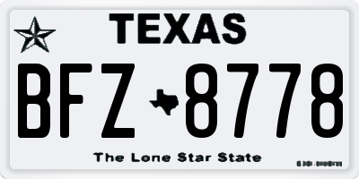 TX license plate BFZ8778