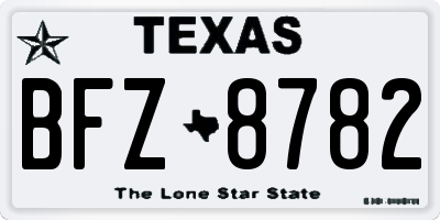 TX license plate BFZ8782