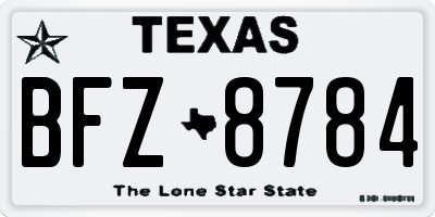 TX license plate BFZ8784