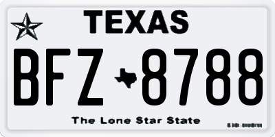 TX license plate BFZ8788