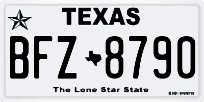 TX license plate BFZ8790