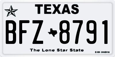 TX license plate BFZ8791