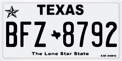 TX license plate BFZ8792