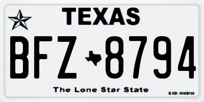 TX license plate BFZ8794
