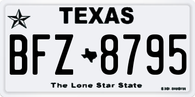 TX license plate BFZ8795