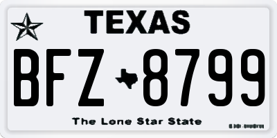 TX license plate BFZ8799
