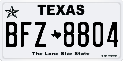 TX license plate BFZ8804