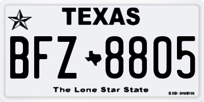 TX license plate BFZ8805