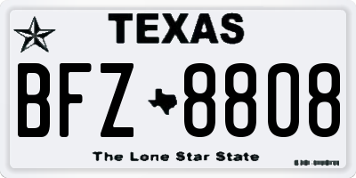 TX license plate BFZ8808