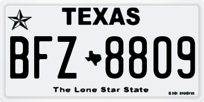 TX license plate BFZ8809