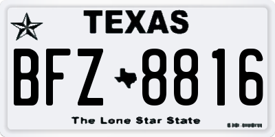 TX license plate BFZ8816