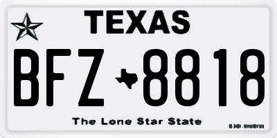 TX license plate BFZ8818