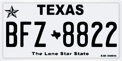TX license plate BFZ8822