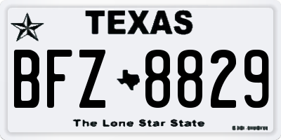 TX license plate BFZ8829