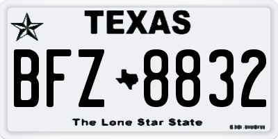 TX license plate BFZ8832