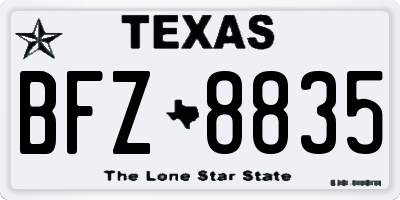 TX license plate BFZ8835