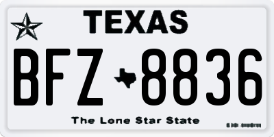 TX license plate BFZ8836