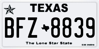 TX license plate BFZ8839