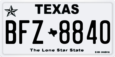 TX license plate BFZ8840