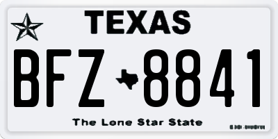 TX license plate BFZ8841