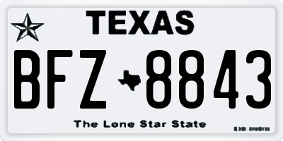 TX license plate BFZ8843