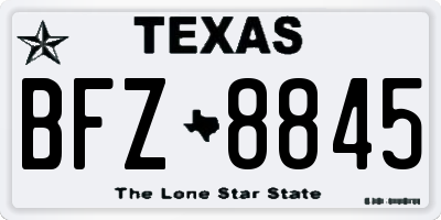 TX license plate BFZ8845