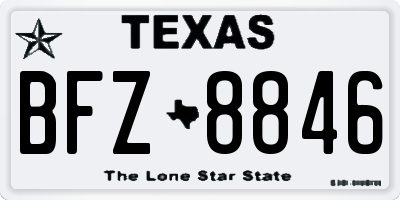 TX license plate BFZ8846