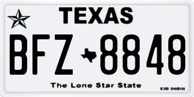 TX license plate BFZ8848