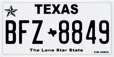 TX license plate BFZ8849