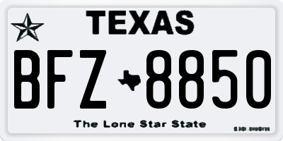 TX license plate BFZ8850